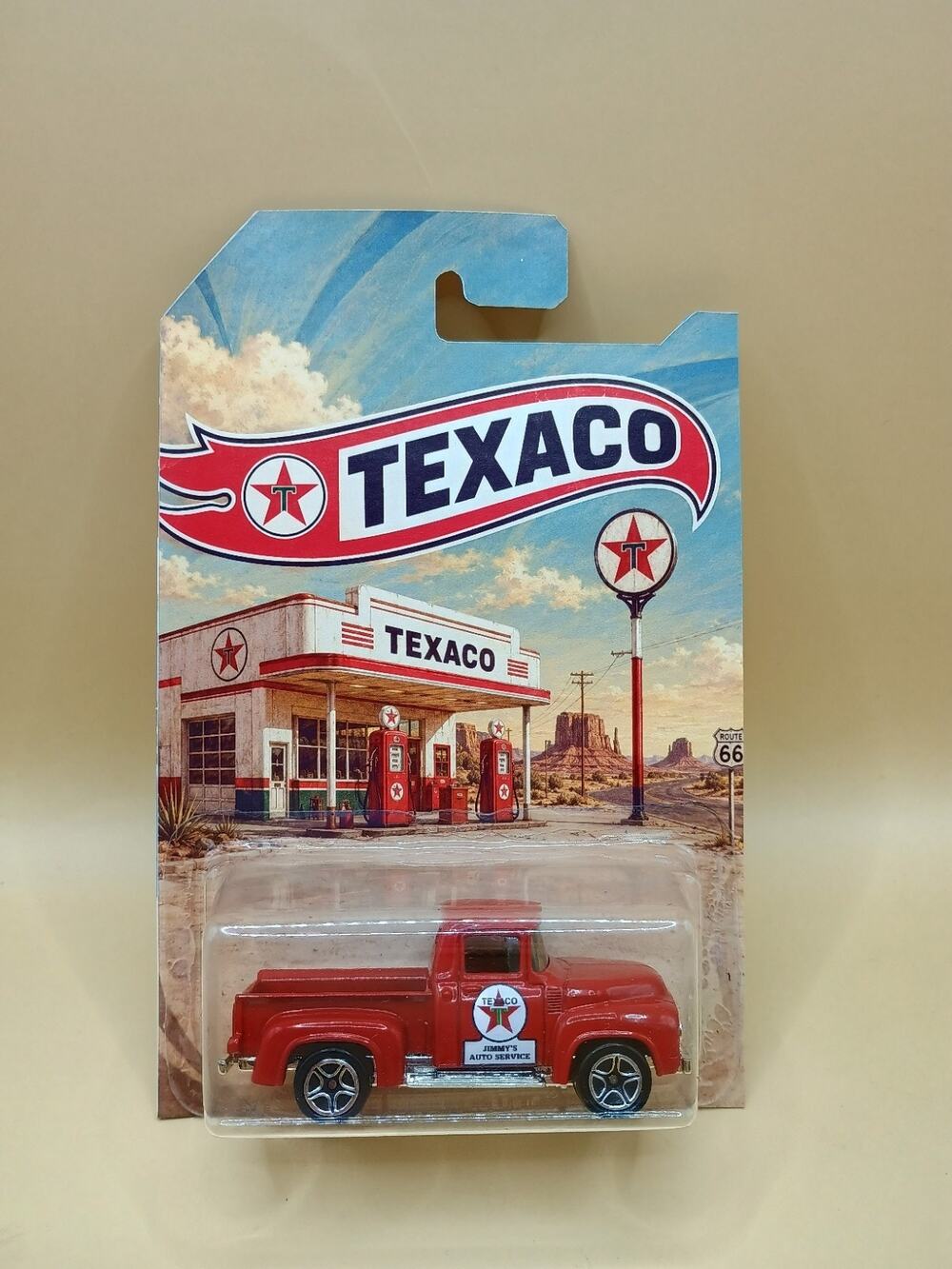 Custom Matchbox '56 Ford Pickup Vintage Texaco Statio 1:64 Custom Card Art